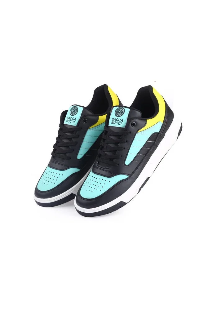 Bacca Bucci Black and Green Downtown Dynamo Low-Top Sneakers for Men | Best Price UAE